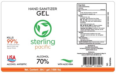 1000000 mL Label (1000000 mL  Hand Sanitizer Pacific)